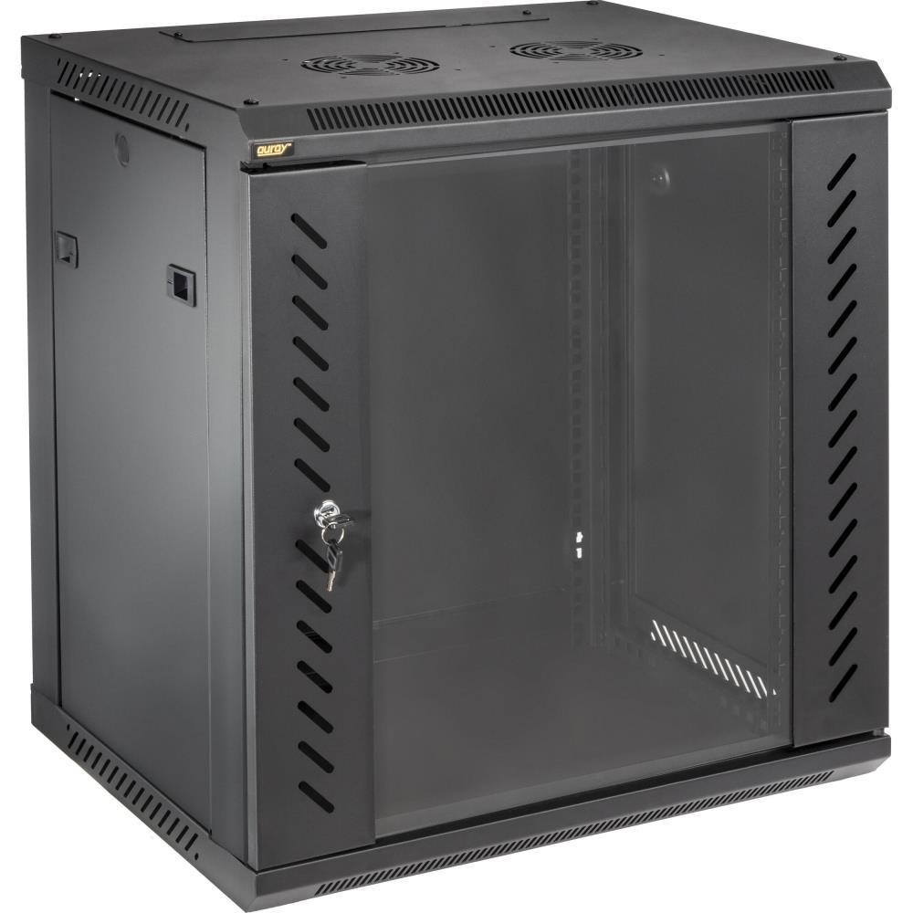 Auray 12U 19" Wall Mount Server Rack Cabinet 23.6" Deep Locking Door 132lb Steel