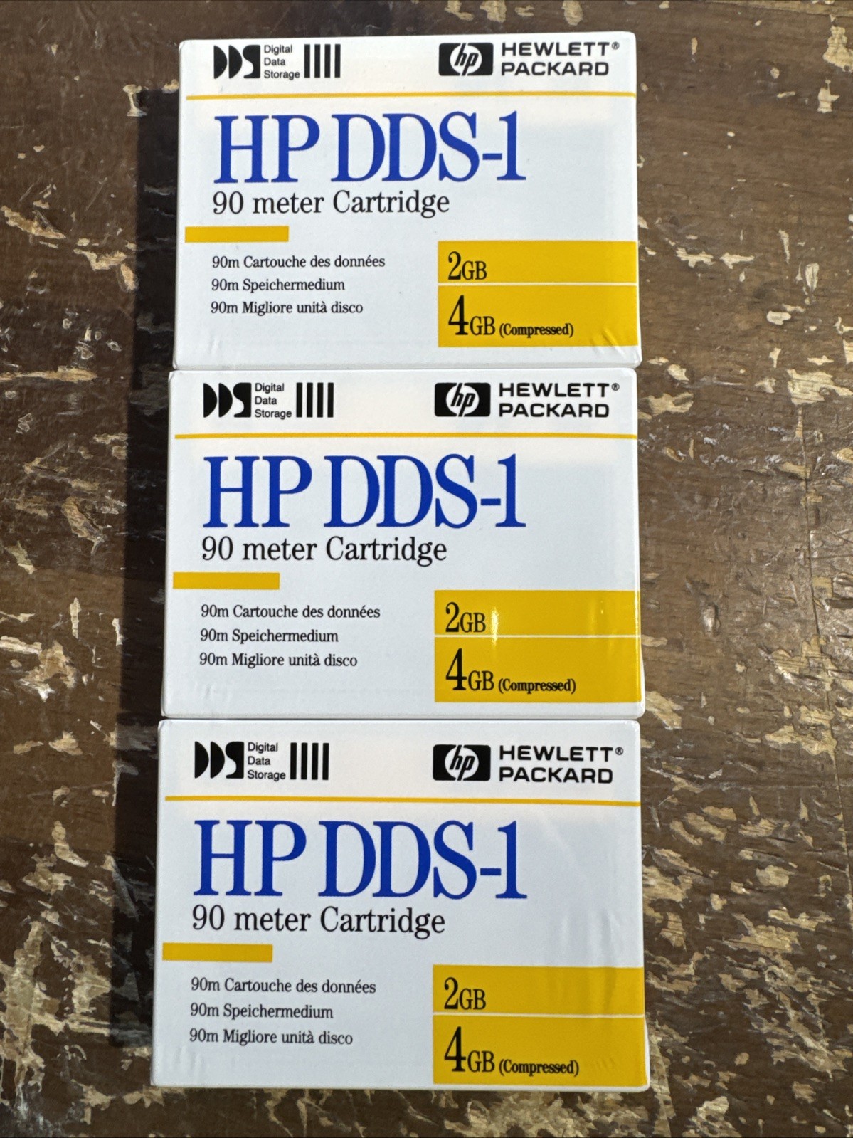 3 New Sealed HP 90 meter DDS- 1  Data Cartridge - 2Gb