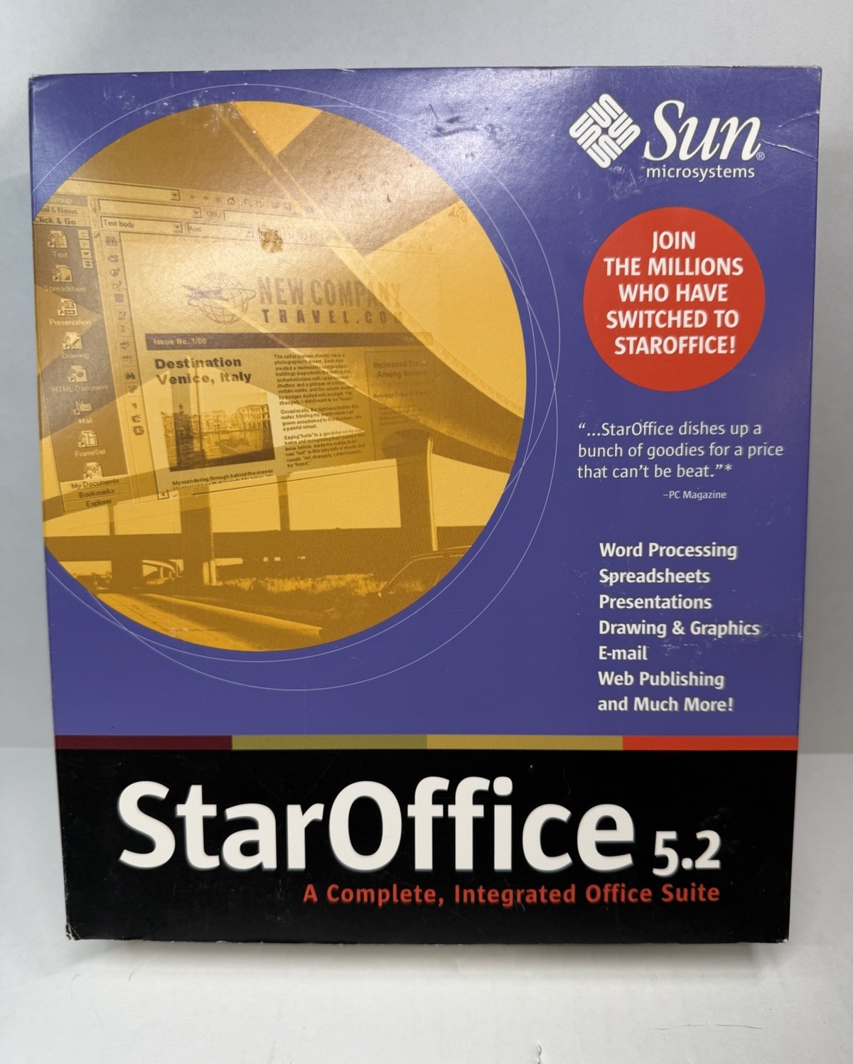 Sun Systems StarOffice 5.2 Software - Vintage Big Box Complete w/Box Manuals