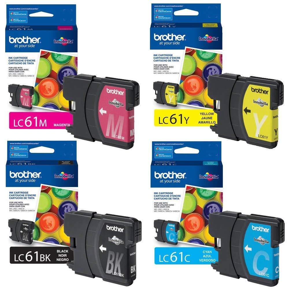 GENUINE Brother LC61 Ink Cartridge 4 Pack for MFC-290C MFC-490CW  MFC-5490CN