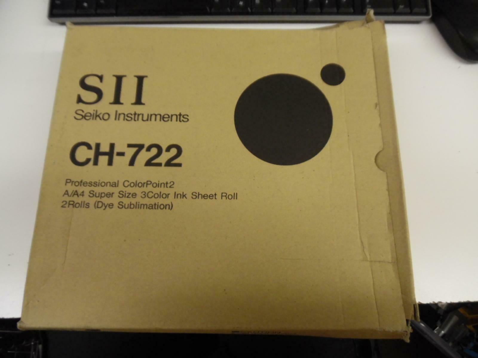 New OEM Seiko CH-722 A/A4 Super Size  3Colour Ink Sheet Rolls Box of 4