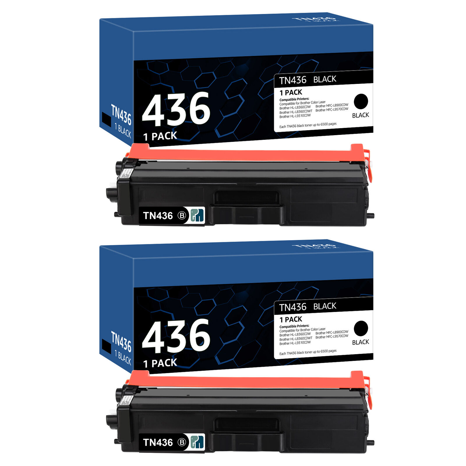 2PK TN436 Black Toner Cartridge compatible for Brother HL-L8360CDWT MFC-L8900CDW