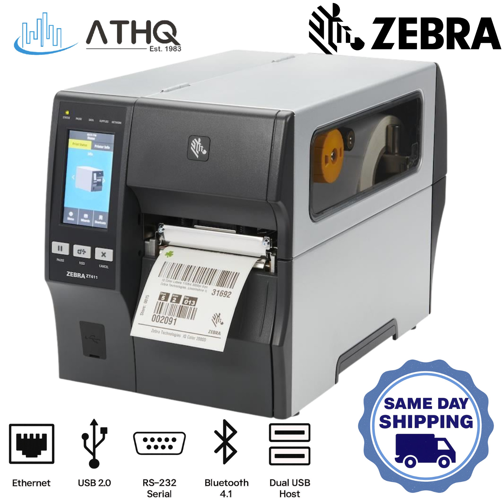Zebra ZT411 Industrial Thermal Transfer Label Printer 300dpi USB/Network NEW