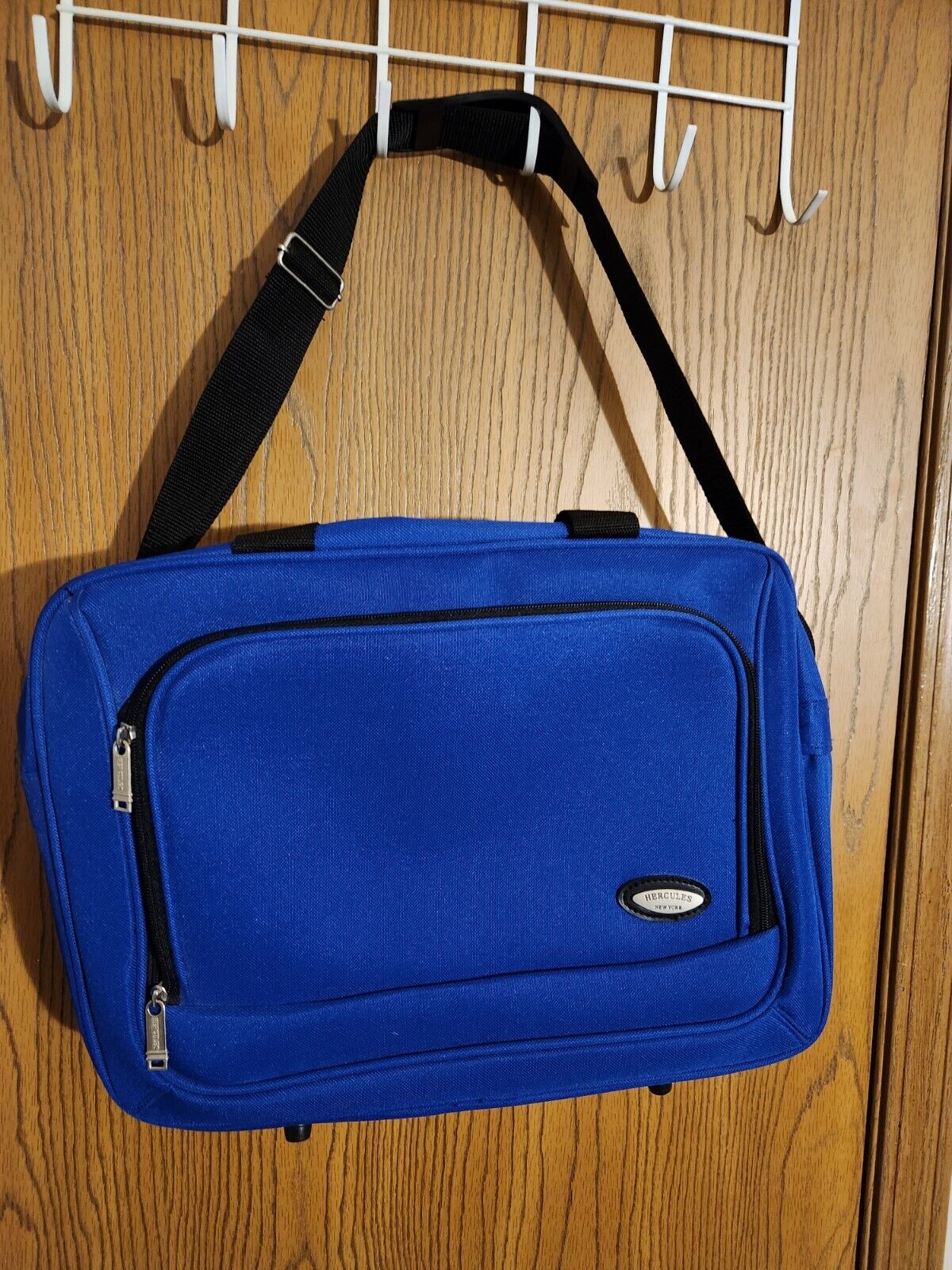 HERCULES NEW YORK Blue Shoulder Messenger Tote Bag Carry On Laptop 16x12x5