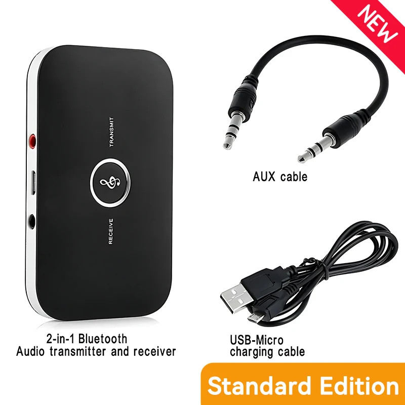 2-in-1 Bluetooth 5.3 Audio Transmitter Receiver 3.5mm AUX Wireless Adapter