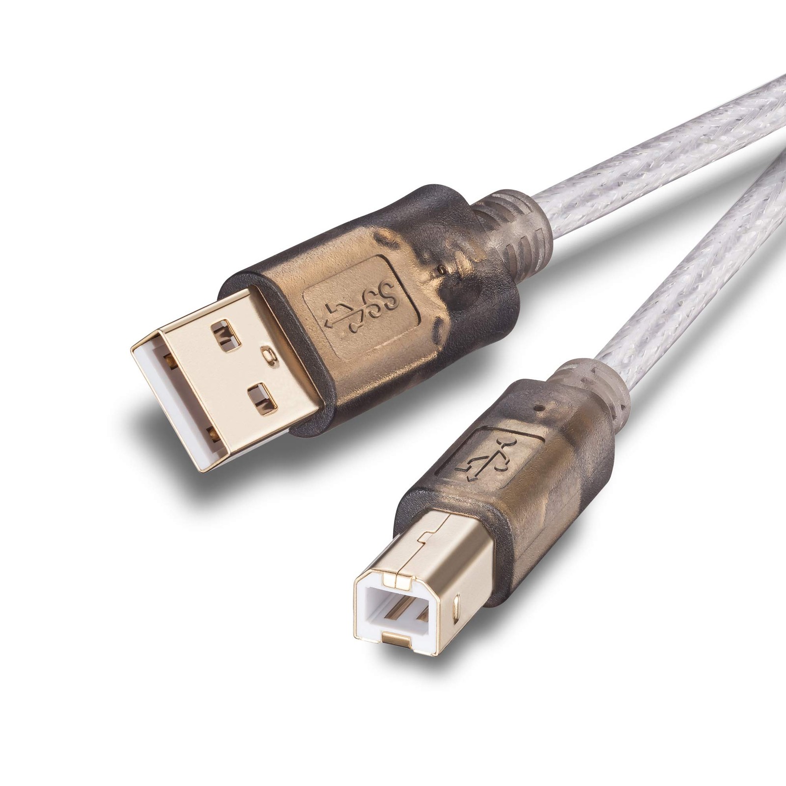 Printer Cable 15Ft,2.0 Scanner ['15 Ft/5M'], Translucent silver 