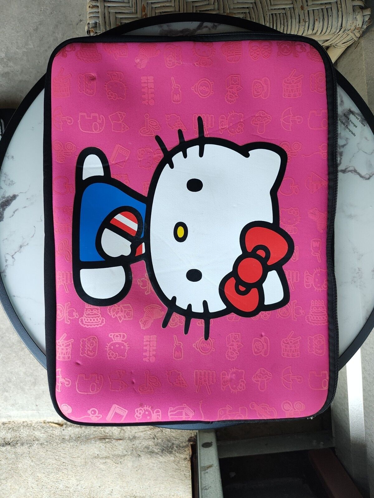 Hello Kitty 10” x 7” Red Blue Logo Laptop Case Sleeve IPad Tablet Kindle