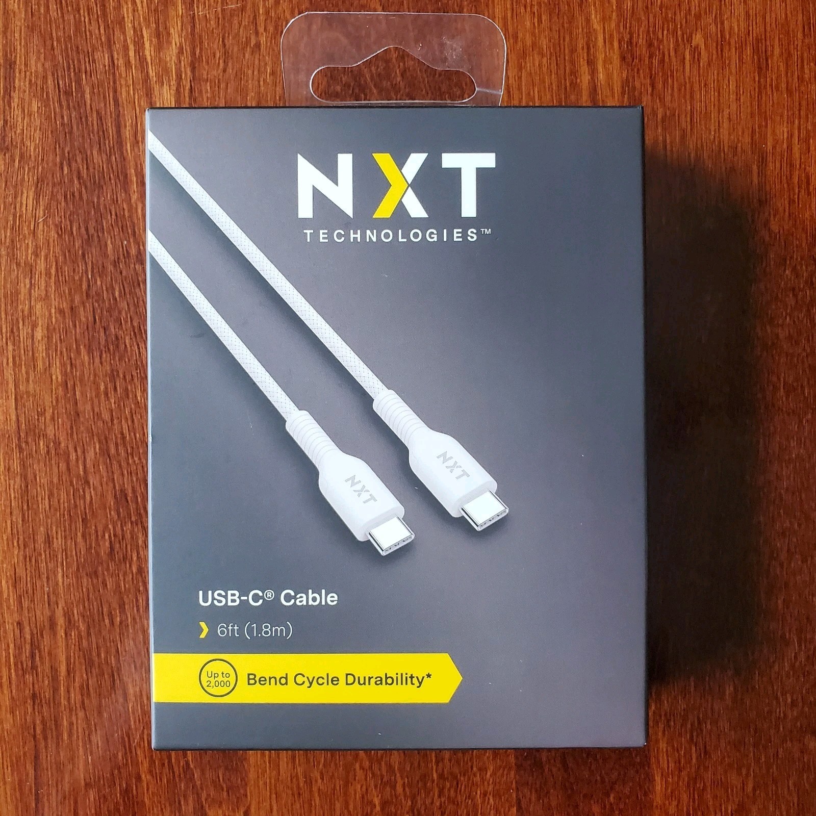 NXT Technologies 6ft USB-C to USB-C Braided Charging Cable White Sealed NX60465