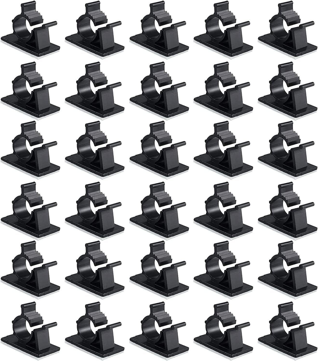 30PCS Cable Management Clips Self Adhesive Wire Holder Organizer Desk Black