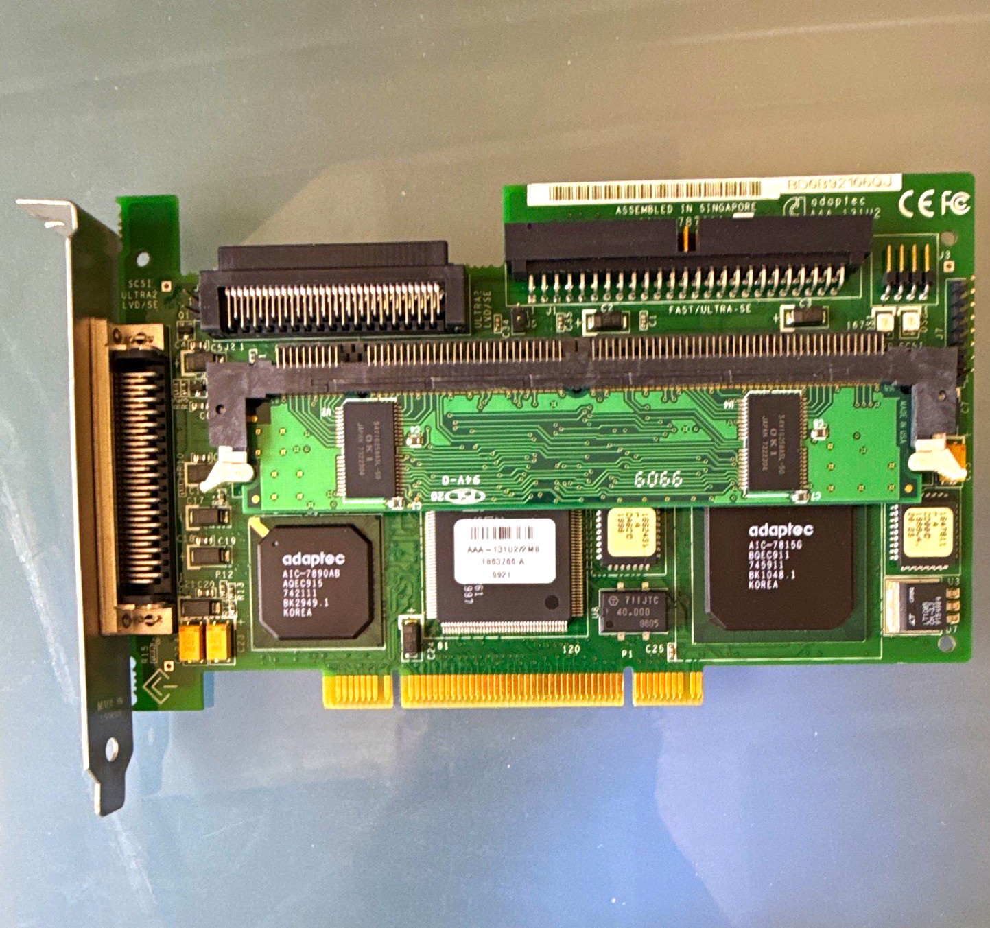 Adaptec AIC-7890AB PCI Ultra SCSI Non-RAID Controller Card, 3 Ports