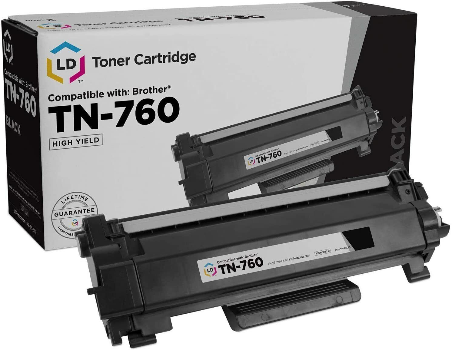 LD Products Toner Cartridge Replacement Brother TN760 TN-760 TN 760 Single Black