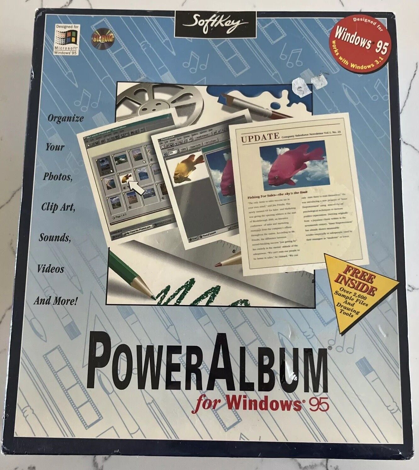 Vintage Windows 95 Power Album Big Box PC Software Softkey New & Sealed