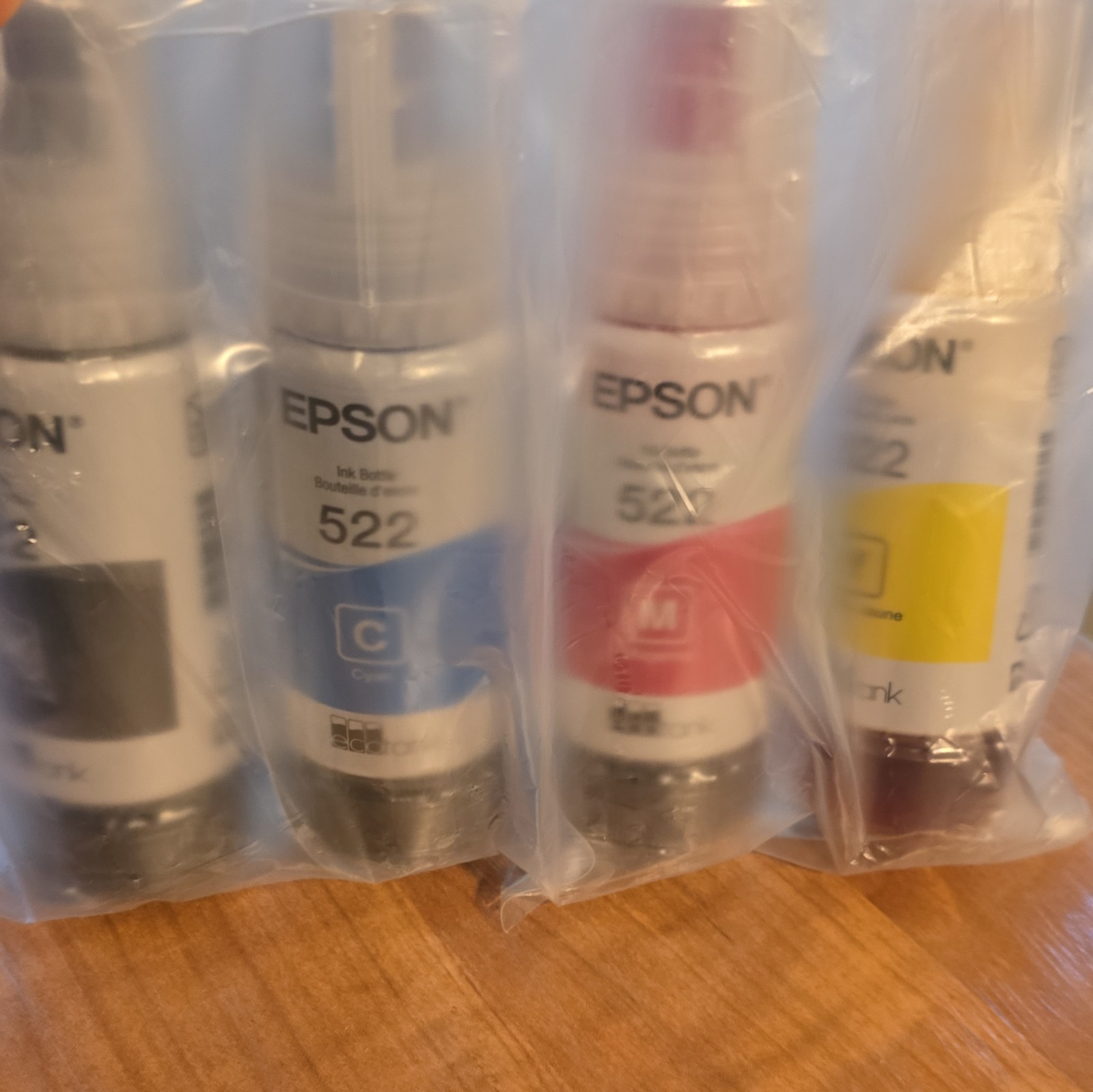 Epson EcoTank 522 Inkjet Refill Bottle Set Black Cyan Magenta Yellow