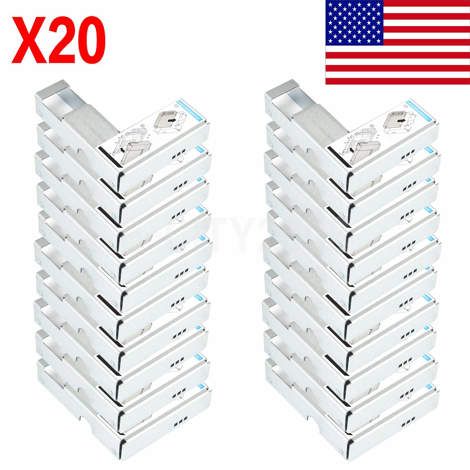20Pcs 9W8C4 Y004G 3.5" to 2.5" Adapter for Dell F238F/G302D/X968D SAS/SATA Caddy