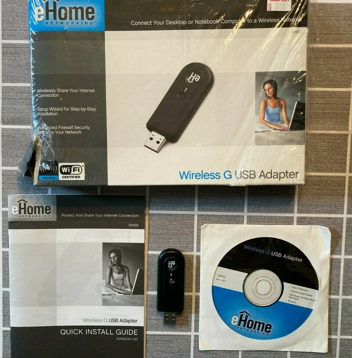 eHOME Wireless G USB Adadpter Model No EH103 Original Box