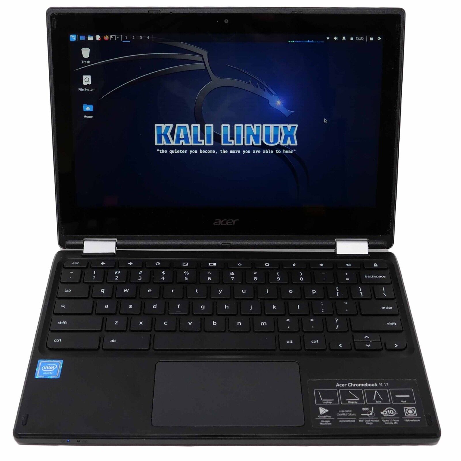 Kali Linux Laptop - 32GB SSD 4GB RAM Acer R11 C738T Netbook 11.6 Intel 1.6GHz