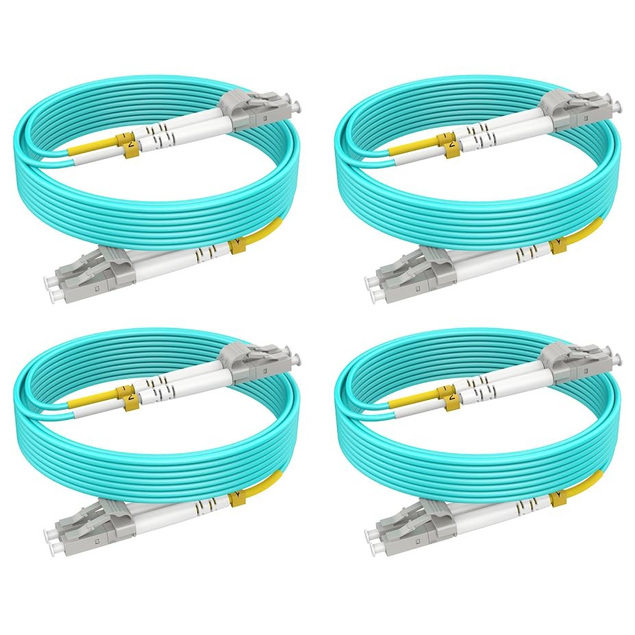 4 PCS OM3 Multimode LC Fiber Patch Cable MM 3ft/1m Cord Jumper Duplex 10G/40G