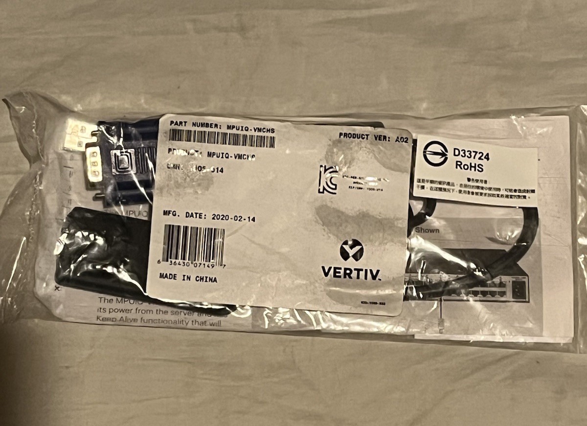 Vertiv Avocent MPUIQ-VMCHS Server Interface Module ,  is a KVM interface cable