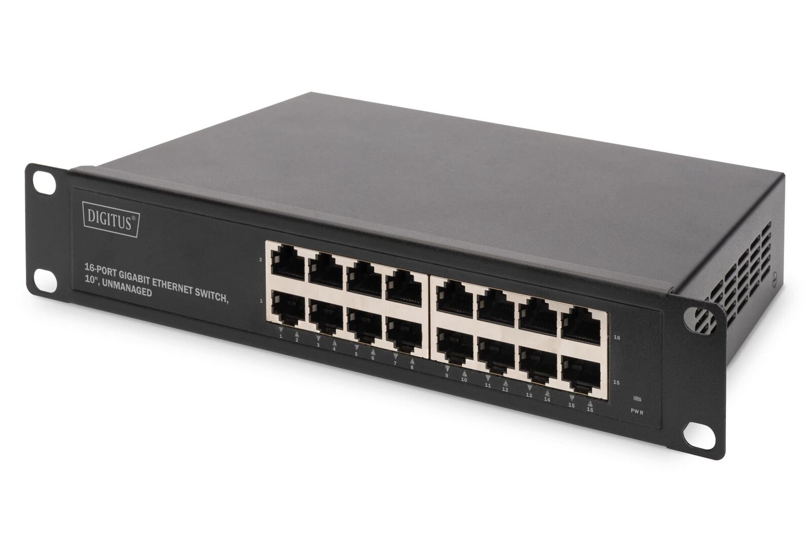 DIGITUS Gigabit Ethernet Network Switch - 10 inch - 16 ports - Unmanaged - Backp