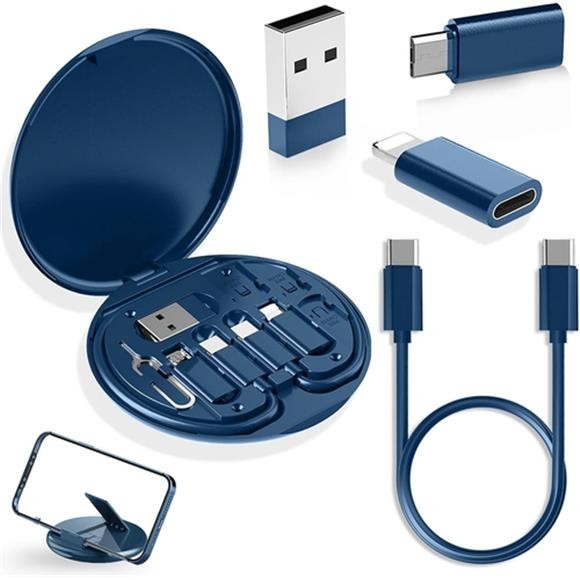 USB Adapter, Micro Charging Cable with C Lighting Blue