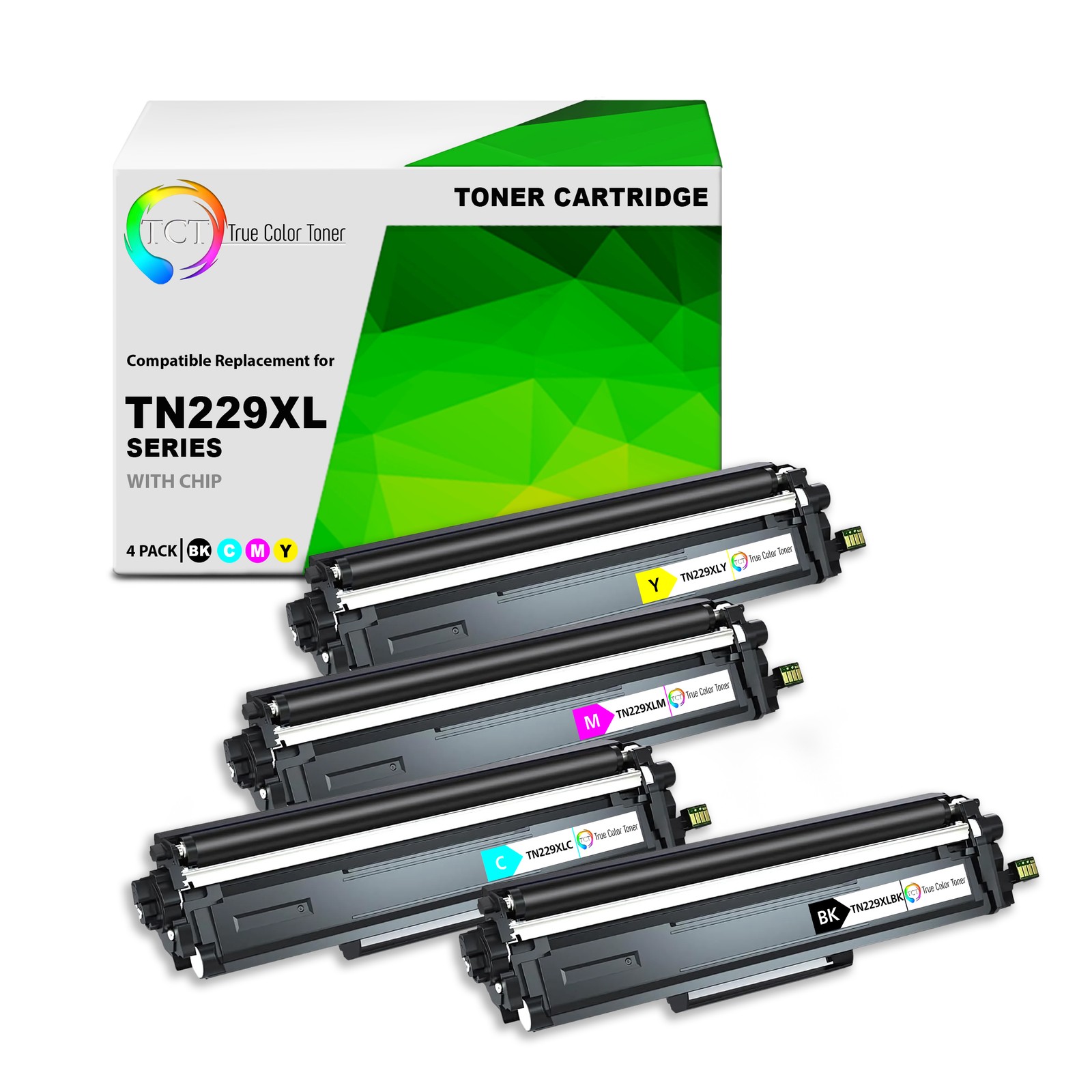 4Pk TCT Premium TN229 BCYM HY for Compatible Brother MFCL3780CDW Toner Cartridge