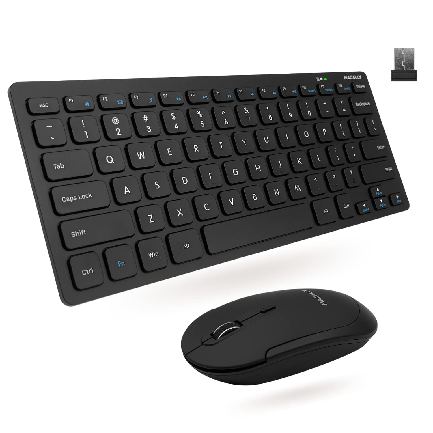 Macally Small Wireless Keyboard and Mouse Combo - an Essential Work Duo - 2.4G C