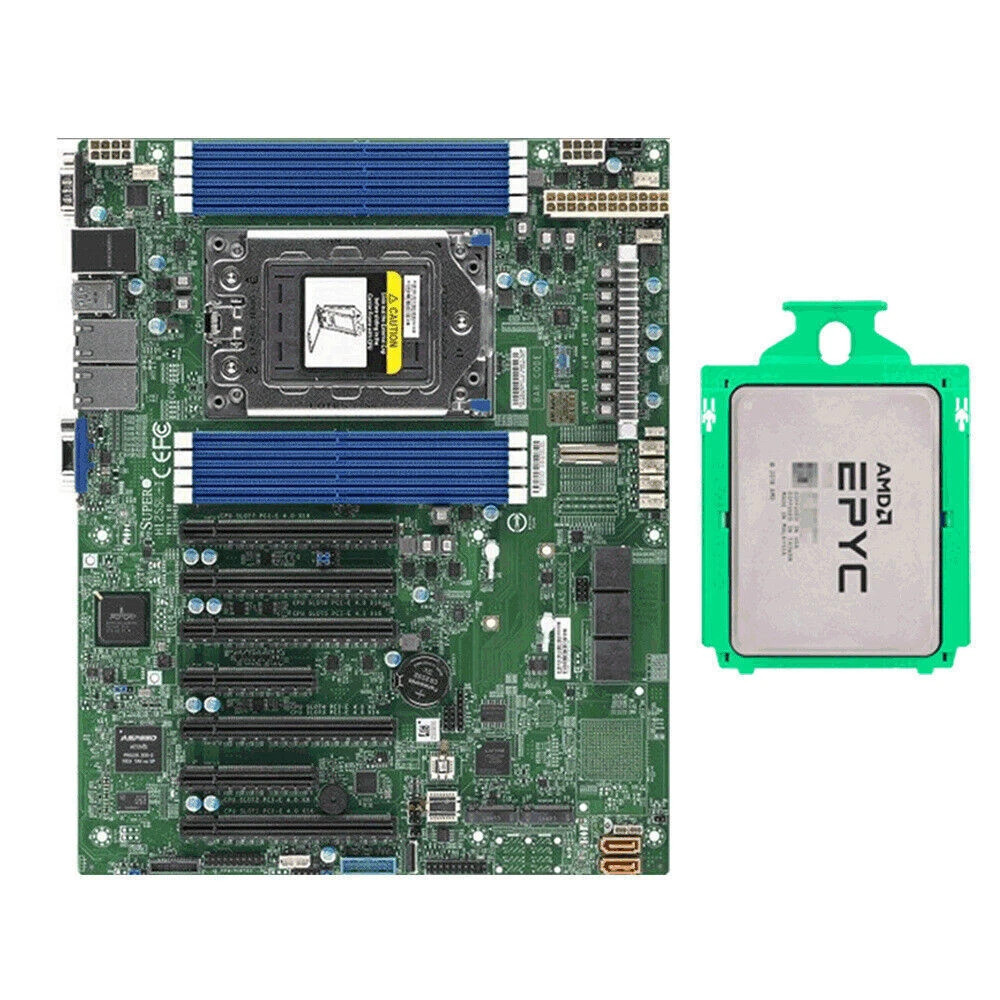 Supermicro H12SSL-i Motherboard With AMD EPYC 7452 32 Cores 64 Threads SP3 CPU