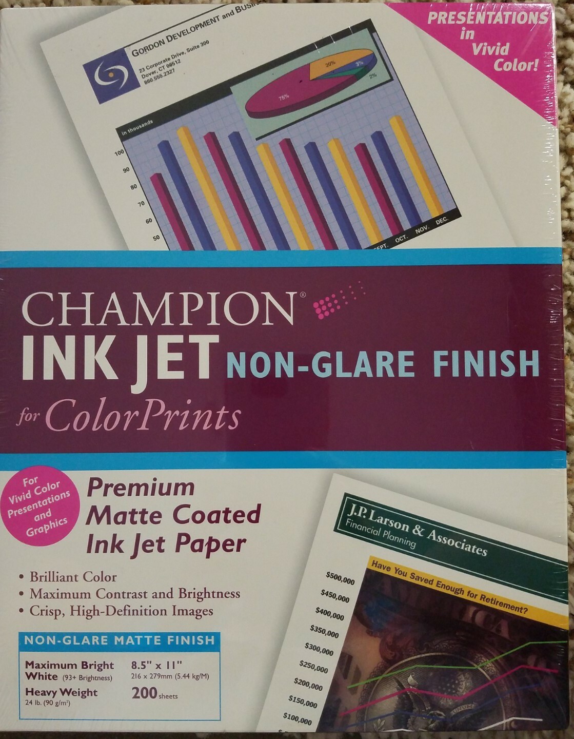 Champion Ink Jet for Color Prints Matt Finish 90 Weight 200 sheets 8.5 X 11"