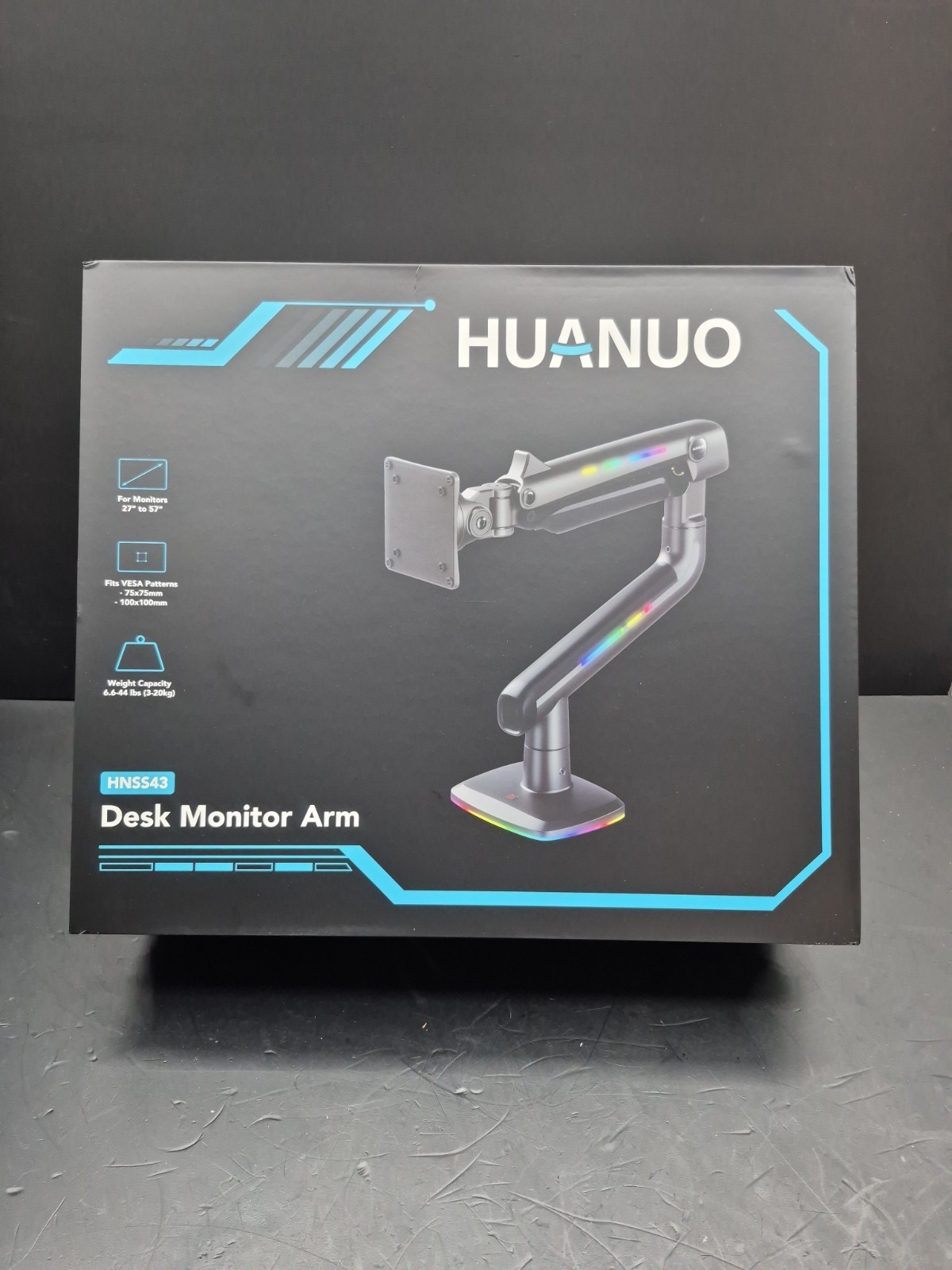 RGB Desk Monitor Arm Office Computer Gaming 27"-57" Fits Vesa 