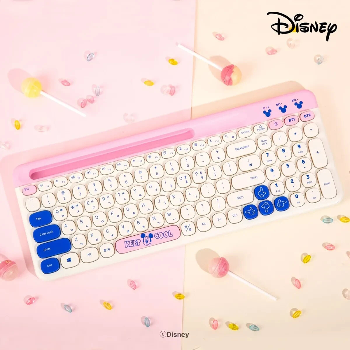 ROYCHE Disney Mickey Mouse Tablet Mounting Wireless Keyboard Korean/ English