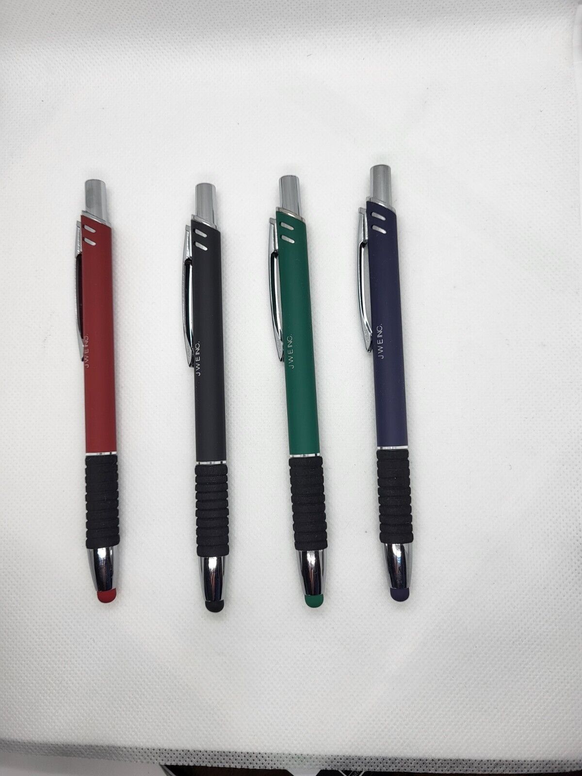 Stylus-pen;4 Soft Touch ALEGRIA PEN with Foam Grip and Stylus tip,  by JWE Inc. 