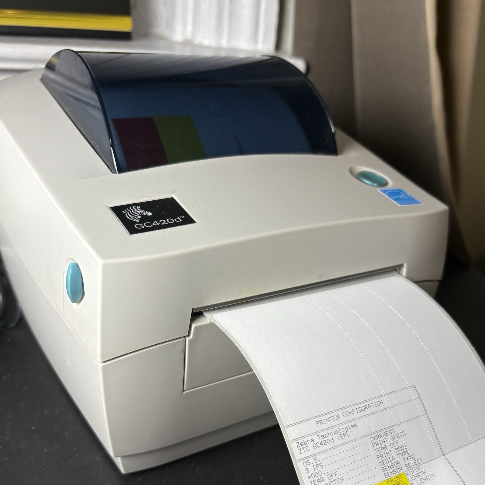 Zebra GC420d Thermal Label/ Shipping Label Printer “B”- Works SEE VIDEO