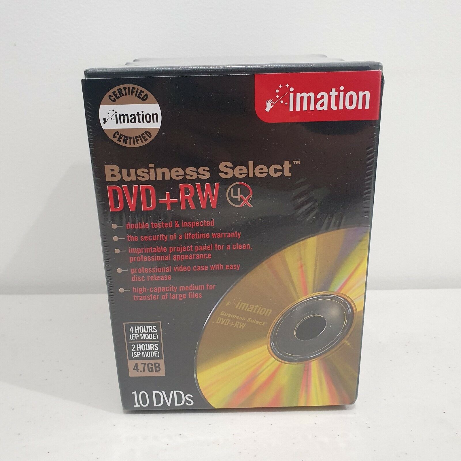 IMATION BUSINESS SELECT DVD+RW 10 Pack Rewritable DVD Discs 4.7GB New Sealed