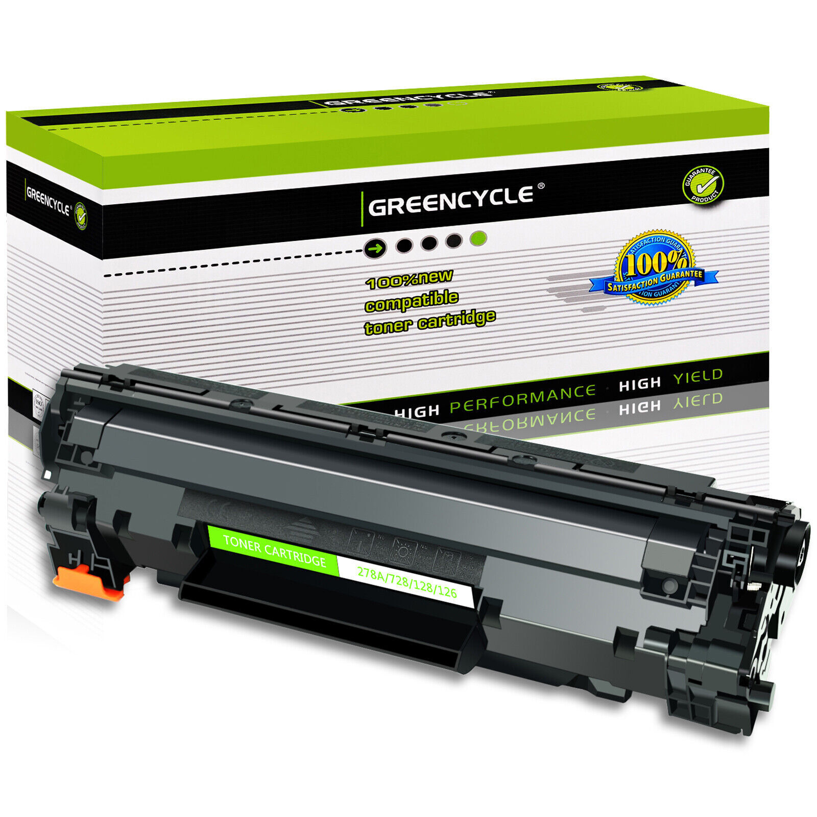 1PK Greencycle Black Toner Cartridge High Yield For CRG128 Compatible With Canon