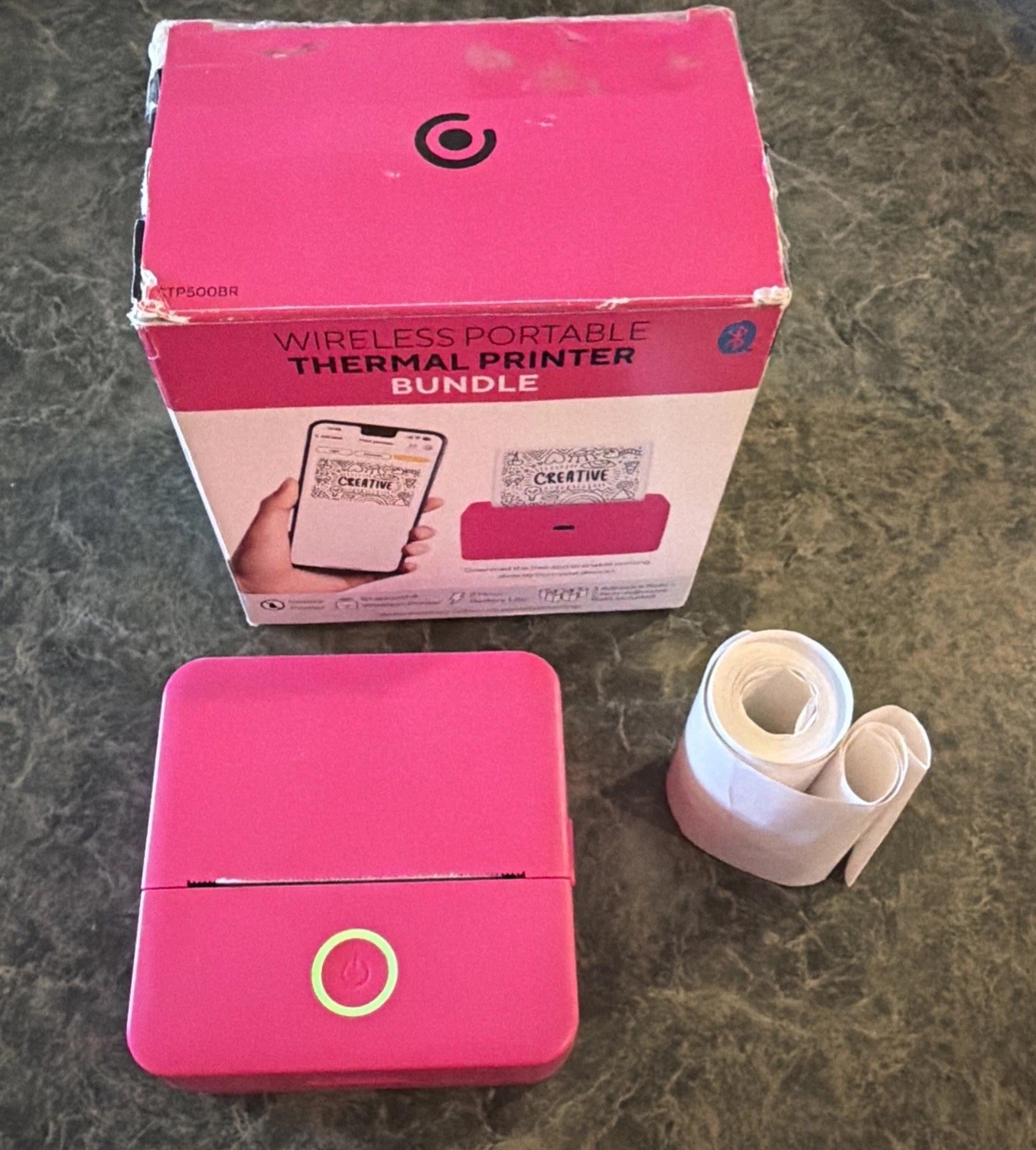 Wireless Blue Mini Portable Thermal Printer Bundle Core Innovations CTP500BR