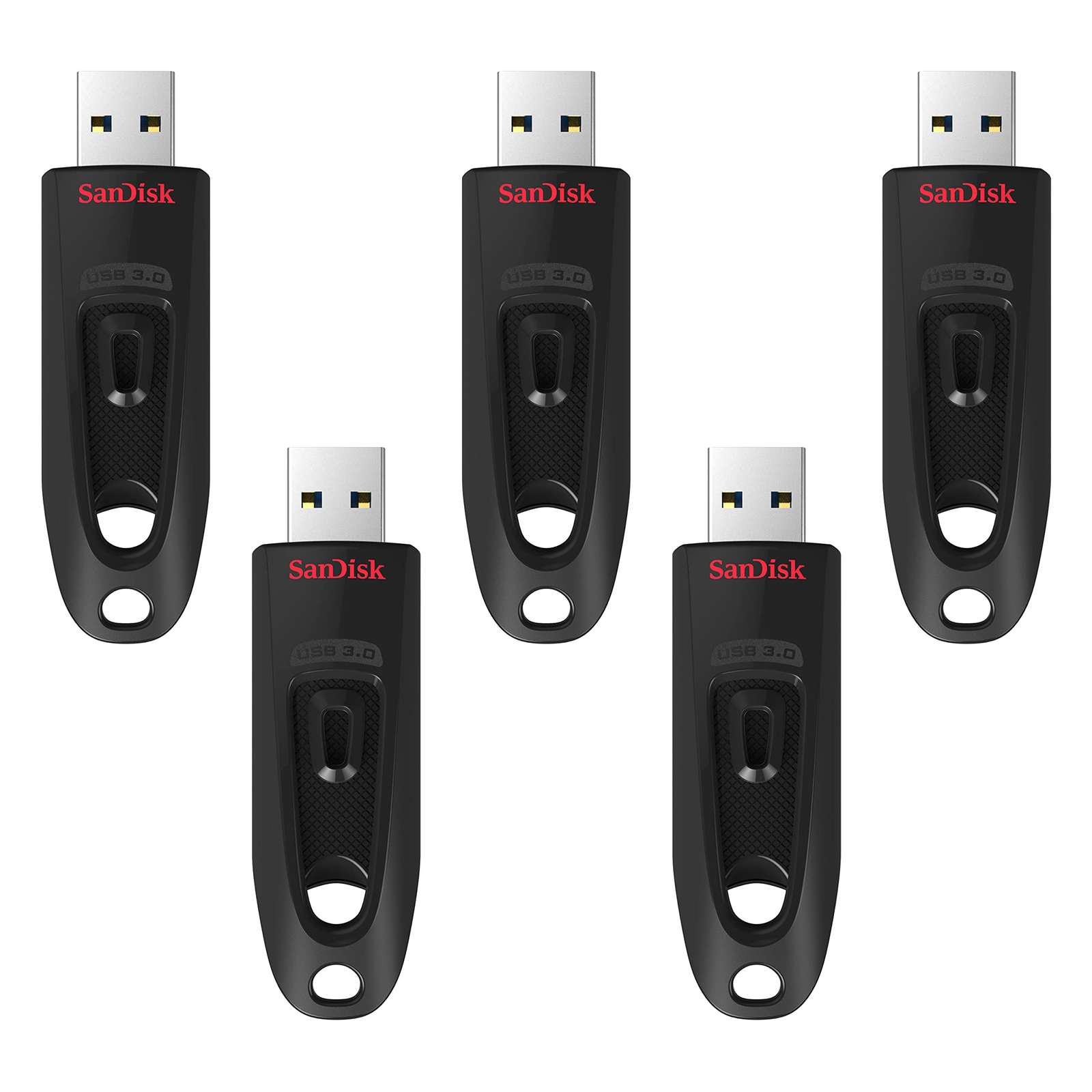SanDisk Ultra 128GB USB 3.0 Flash Drive 5 Pack Fast Transfer Speed Secure AES