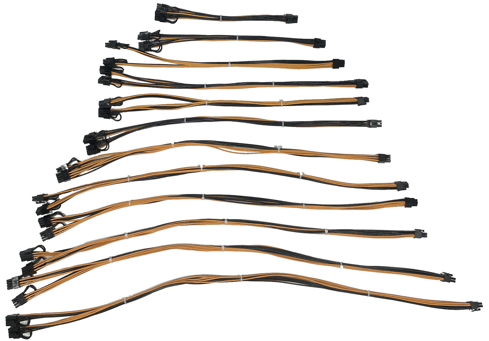 12 Cable Kit for X12 Octominer  Dual 6+2 Pin PCI 16 AWG