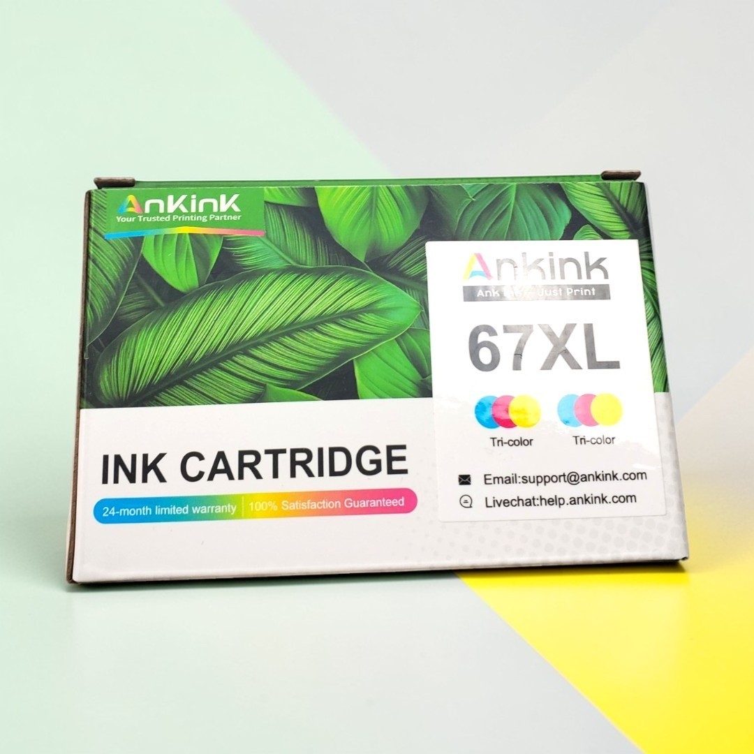 New in Box Ankink 67XL Tri-color Ink Cartridge for Printers- 2 PACK