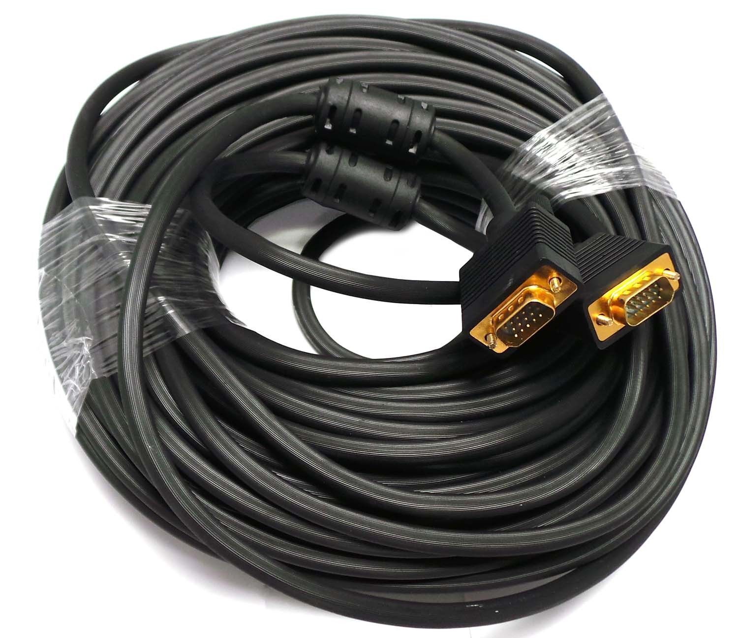 100 FEET FT FOOT SVGA VGA M/M LCD LED Monitor GOLD Cable 100FT Male to Male -NEW
