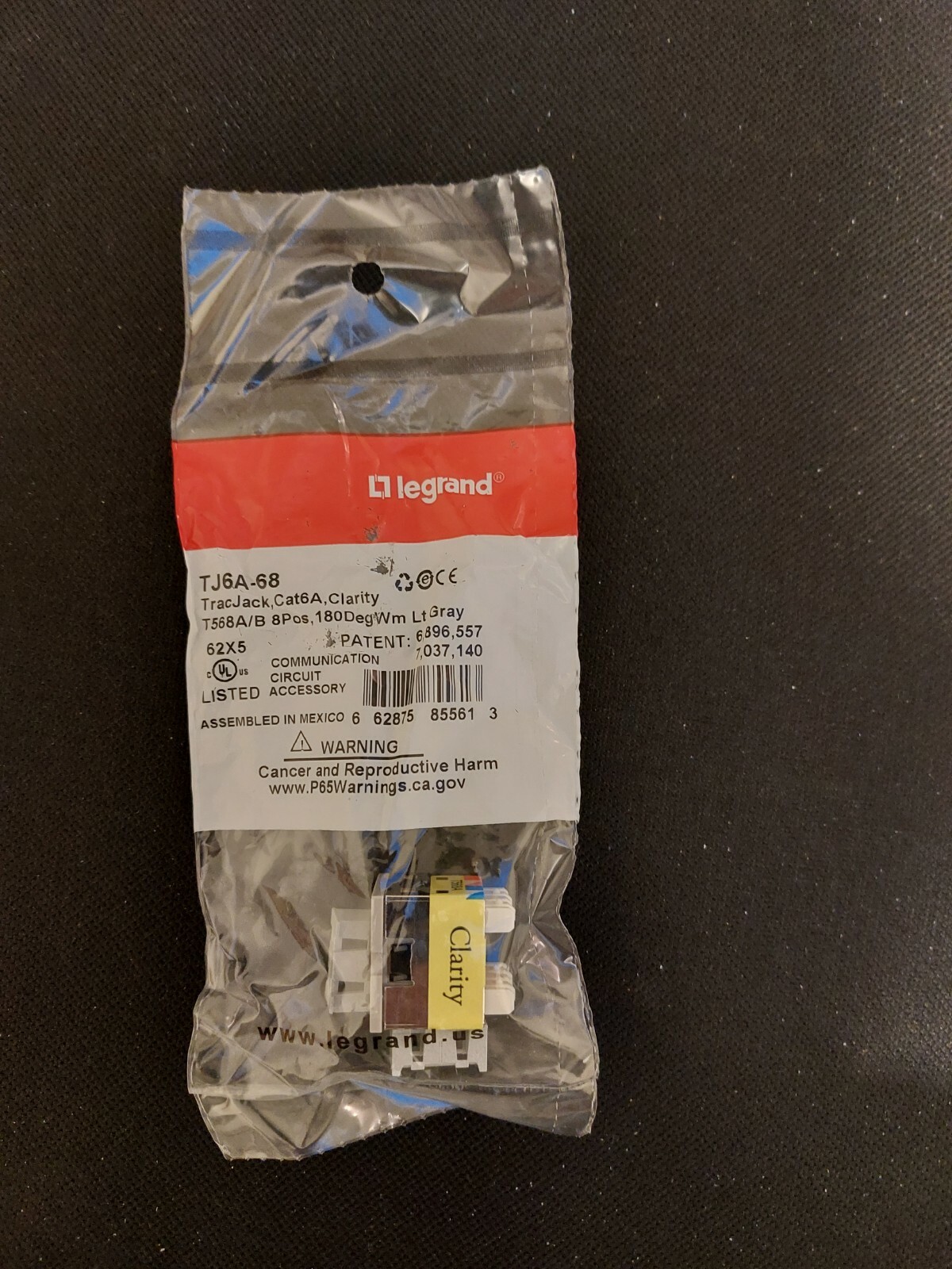 20 LEGRAND Ortronics TJ6A-68 TracJack Cat6A LT GRAY Clarity NEW SEALED