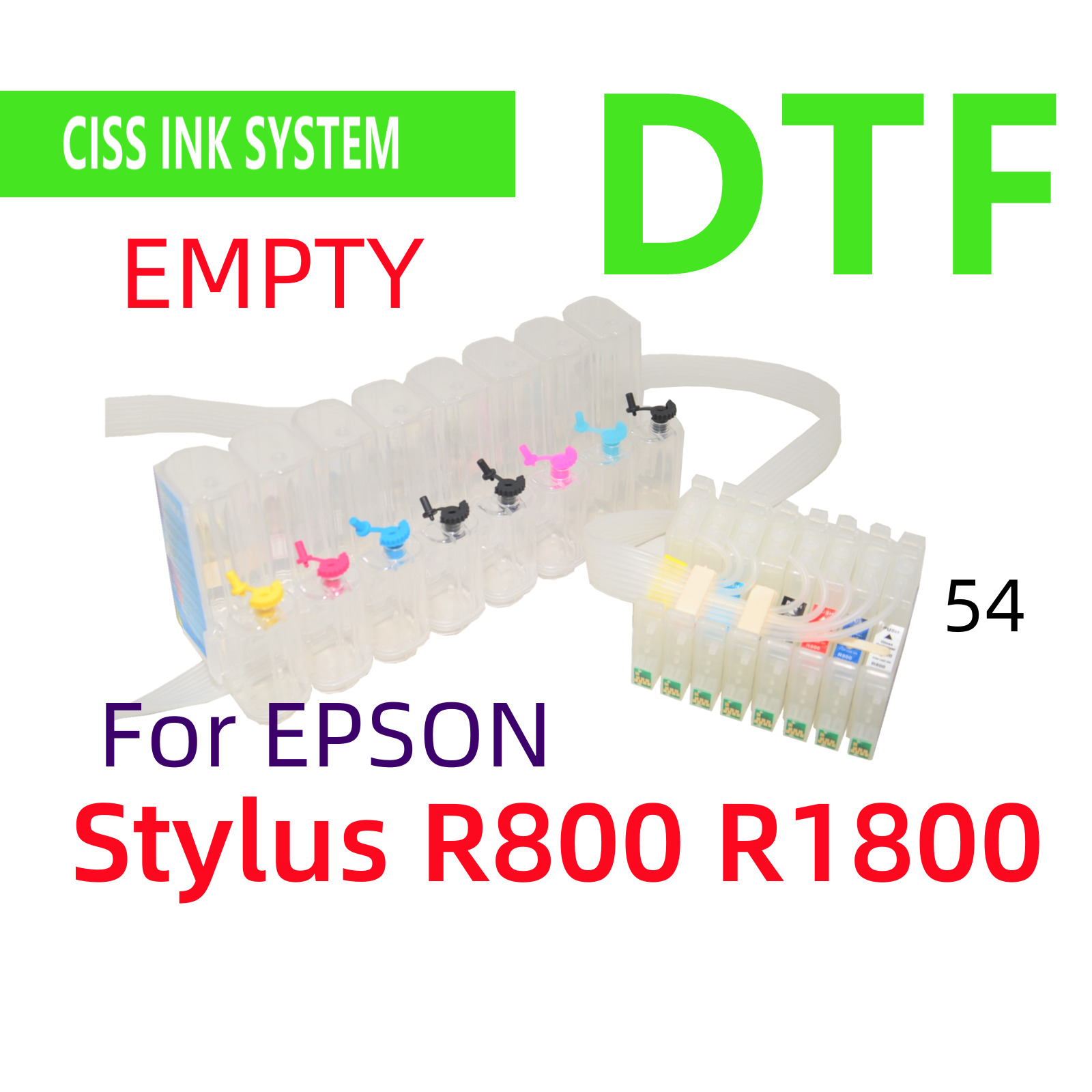 Refillable Empty Cis ciss ink system for Stylus R800 R1800 printer DTF printing
