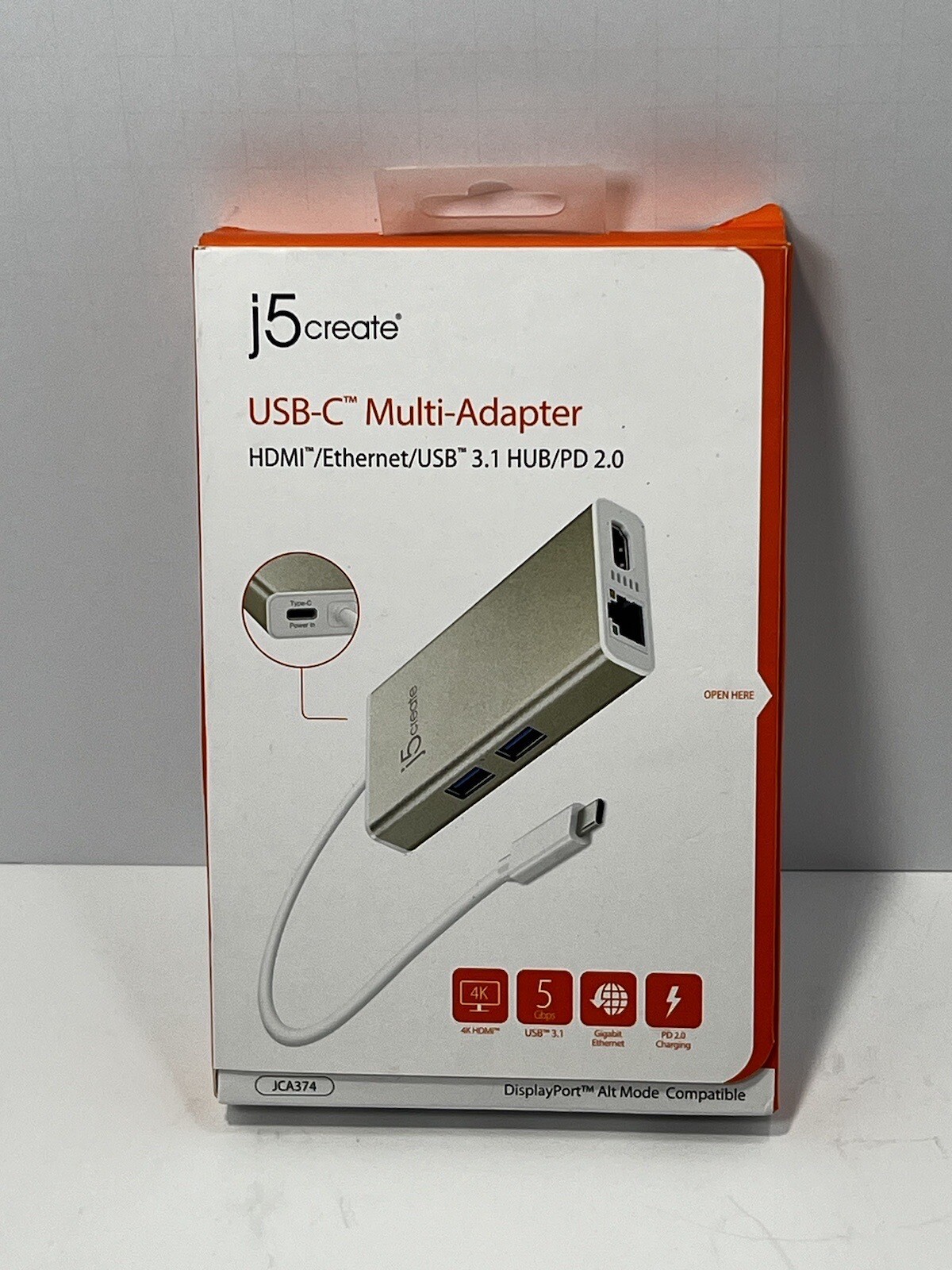 j5create USB-C Multi-Adapter HDMI/Ethernet/USB 3.1 HUB/PD 3.0 1628