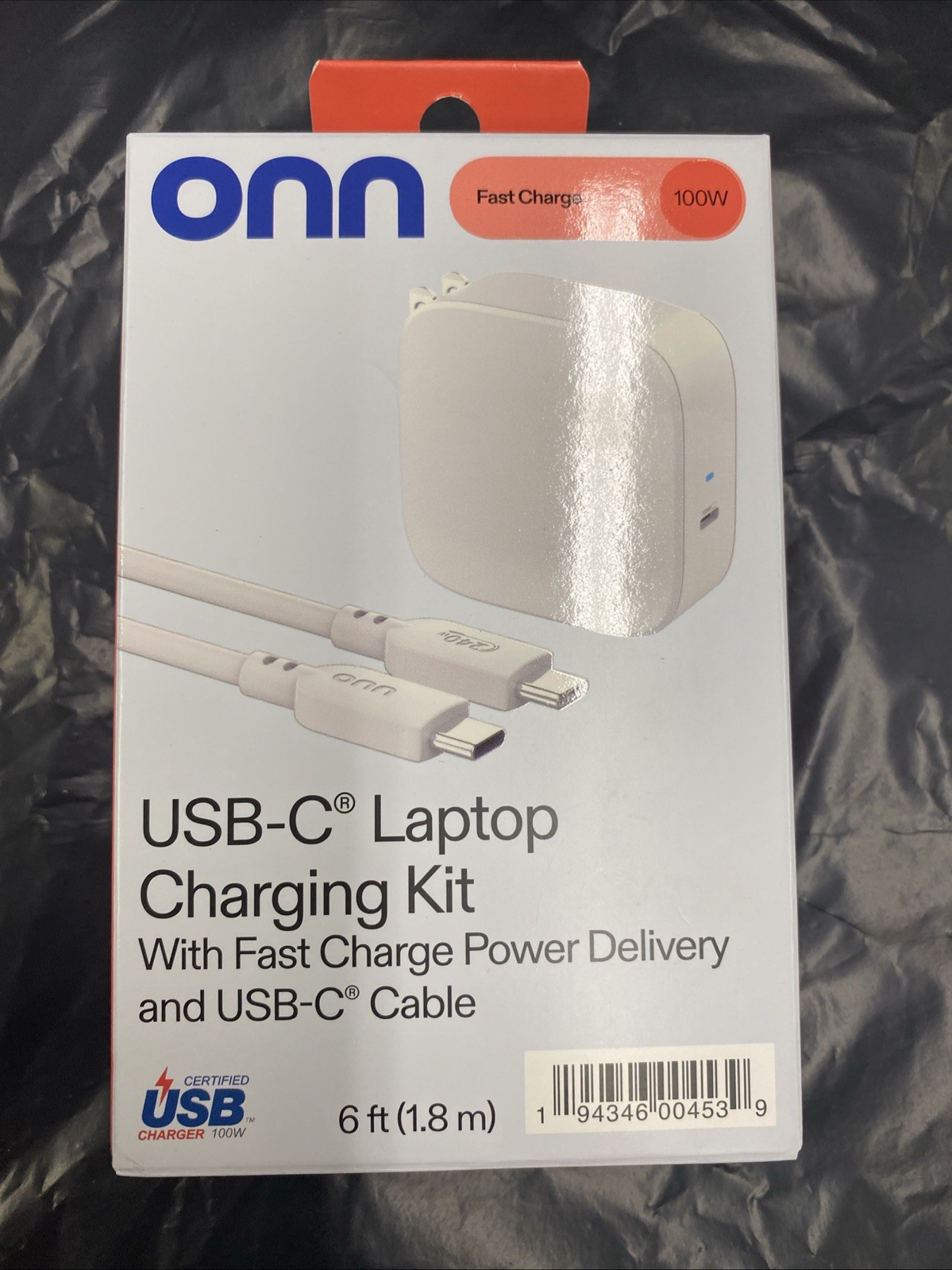 ONN 100W Fast Charge USB-C Laptop Charging Kit With Fast Charge Power Delivery 