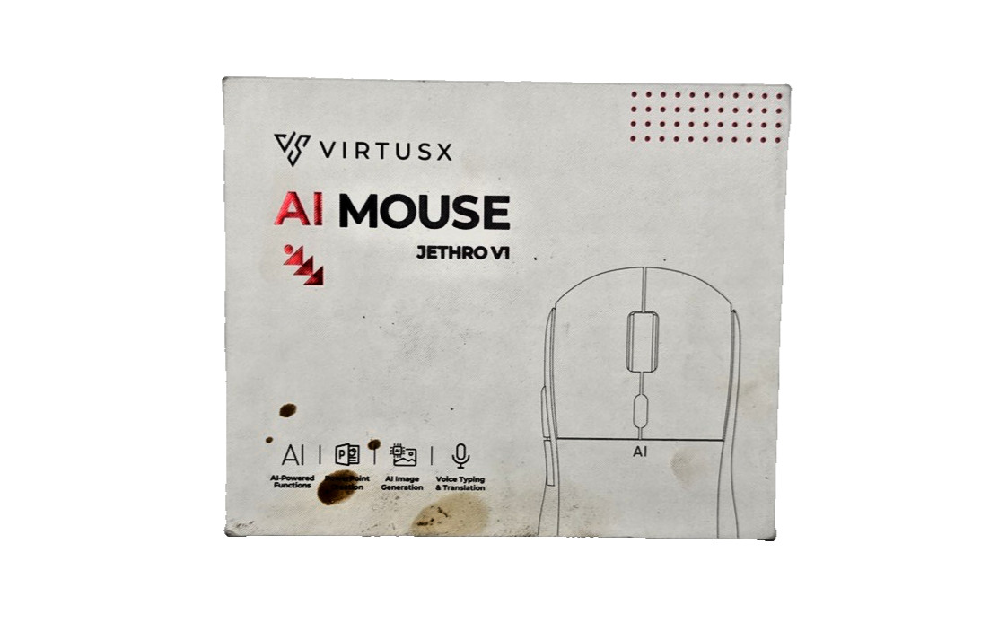 VirtusX Jethro V1 Wireless AI Mouse Voice Typing Meeting Recorder #4794E R6