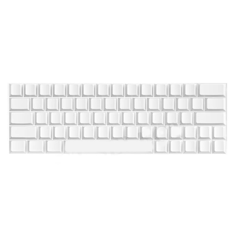 64Pcs Minimalist White Keycap Original Profile PBT Key Cover for Mechanical Key