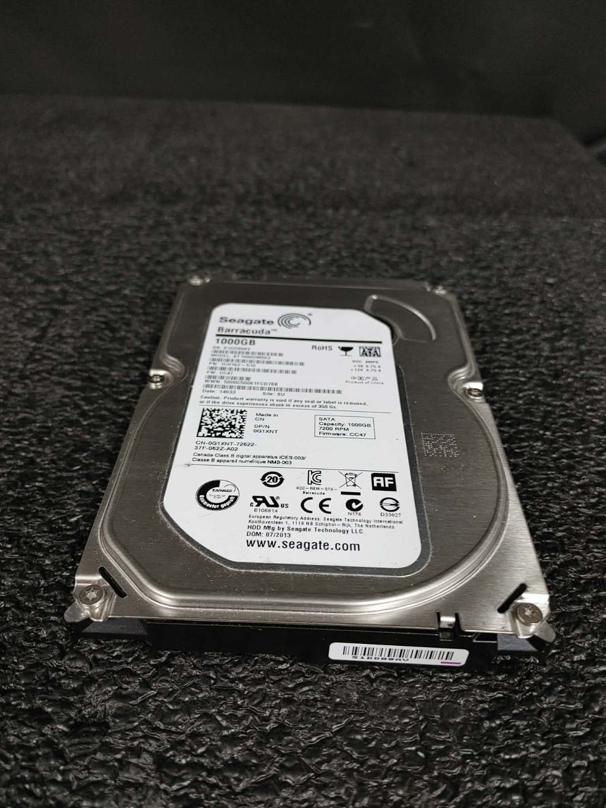 Dell G1XNT ST1000DM003 1TB 7.2K RPM 64MB FW CC47 DC 14033 SATA 3.5"