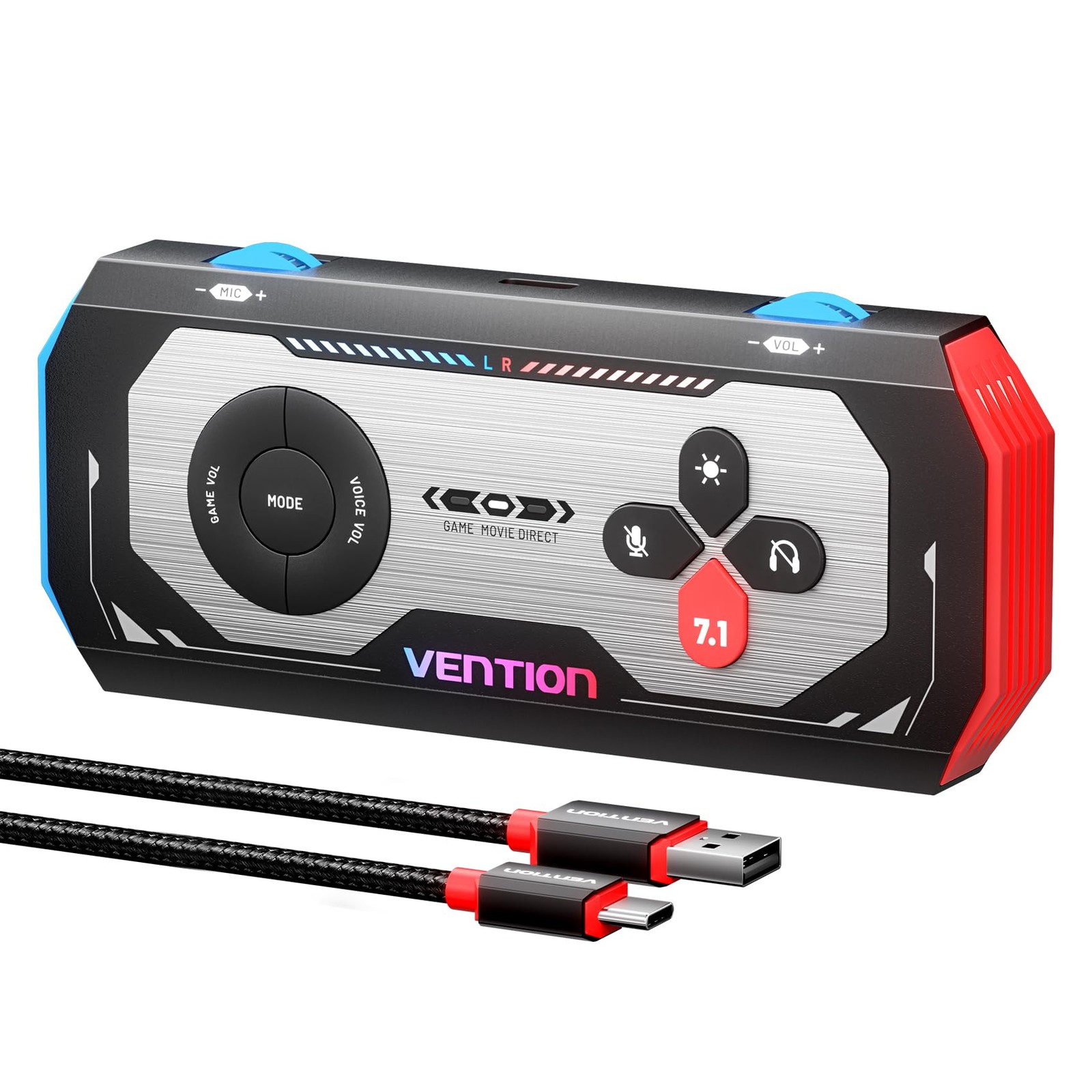 VENTION 7.1 Gaming DAC External USB Sound Card 7.1 Virtual Surround Sound Blaste
