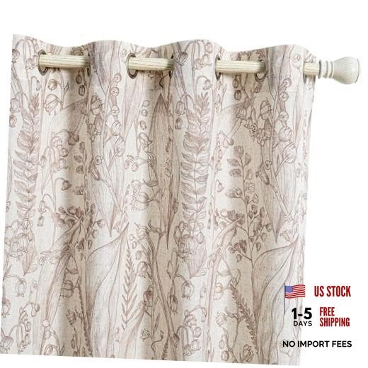 Semi Sheer Curtains 95 Inch Length for Sliding 52"W x 95"L (Pack of 2) F-brown