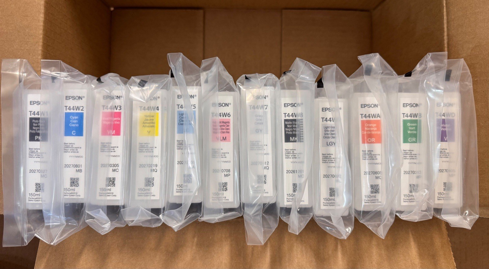 2026/27 SET 12 GENUINE EPSON T44W INK SURECOLOR SC-P7570 SC-P9570