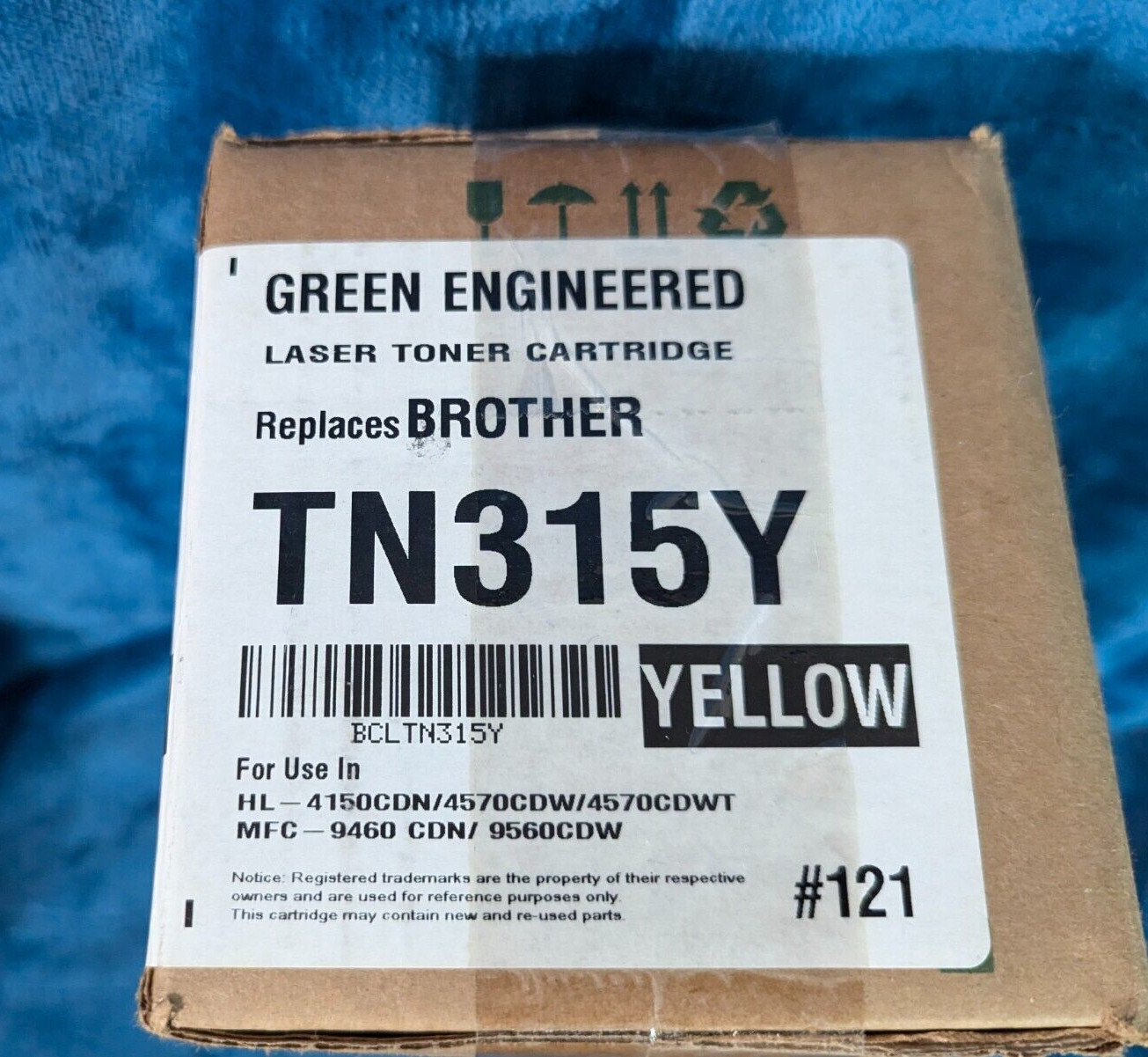 TN-315Y YELLOW NIB Green Engineered Replacement "Brother"  Toner Cartridge